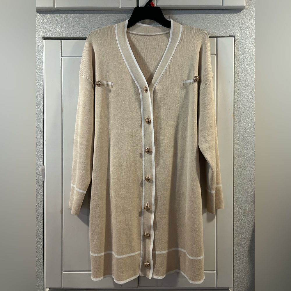 SOT Cream Knit Cardigan Sweater